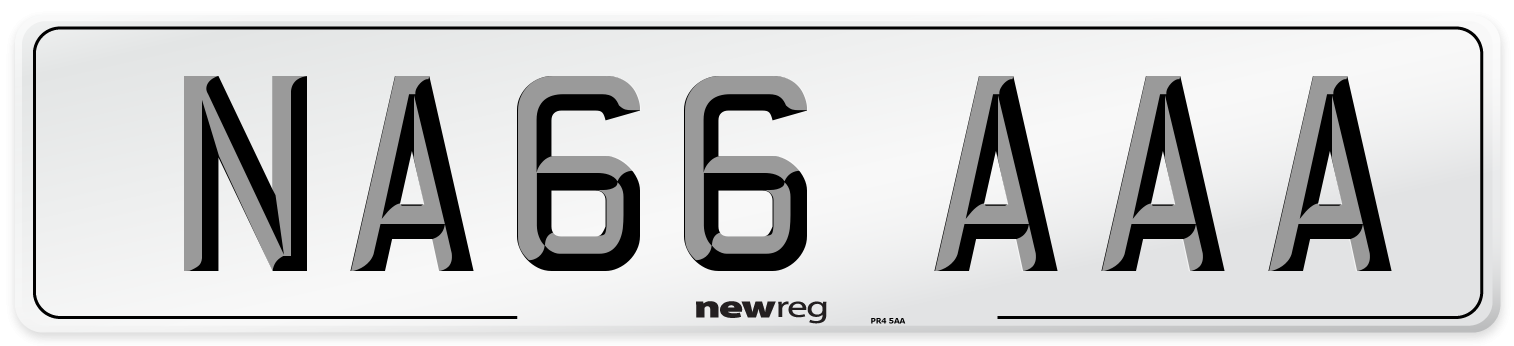 NA66 AAA Number Plate from New Reg